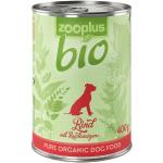 12 x 400 g zooplus Bio Sparpaket - Mix: Rind, Pute - Hundefutter Nass