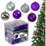 Violette Runde Christbaumkugeln & Weihnachtsbaumkugeln matt aus Kunststoff zum Hängen 