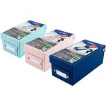 12x Lernbox DIN A8 Karteikasten in 4 Farben + 4800