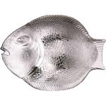 12x Marine Fisch Servierplatte 36x21cm transparent (gehärtet) (384-2234)