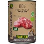 12x400g BF Petfood Organic 100% meat Beef Nassftter für Hunde und Katzen