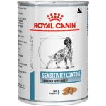 Reduziertes Royal Canin Sensitivity Control Hundefutter nass aus Eisen mit Reis 