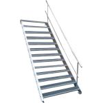 13 Stufen Stahltreppe einseitig. Geländer Breite 140cm Geschosshöhe 195-260cm