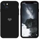 Reduzierte Schwarze Elegante iPhone 13 Mini Hüllen 2021 mit Herz-Motiv mit Muster aus Gummi für kabelloses Laden mini 