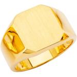Goldene Quadratische Goldringe aus Gold 14 Karat personalisiert für Herren 