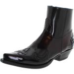 Schwarze Cowboy-Boots & Cowboystiefeletten mit Reißverschluss aus Leder für Herren Größe 42 mit Absatzhöhe 3cm bis 5cm 