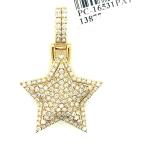 Goldene Sterne Sternanhänger aus Gold 14 Karat mit Diamant 