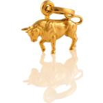 Goldene Stier-Anhänger mit Sternzeichen-Motiv aus Gelbgold handgemacht 