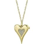 Goldene Runde Herz Medaillons aus Gold 14 Karat mit Diamant mit Zertifikat 