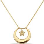 Silberne Sterne Vintage Runde Sternanhänger aus Gold 14 Karat mit Zirkonia zum Valentinstag 