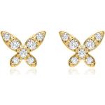 Goldene Brilladia Schmetterling Ohrringe mit Insekten-Motiv aus Gold 14 Karat für Damen 