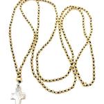 Silberne Kreuzketten aus Gold 14 Karat mit Echte Perle für Damen 