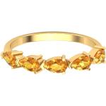 Goldene Vintage Goldringe aus Gold mit Citrin für Damen 5-teilig zum Jubiläum 