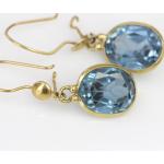 Blaue Topas Ohrringe aus Gold 14 Karat mit Topas für Damen 