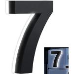 Schwarze Zahl 2 3D Hausnummern aus Edelstahl 