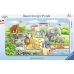 15 Teile Ravensburger Zoo Rahmenpuzzles für 3 - 5 Jahre 