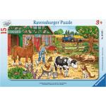 15 Teile Ravensburger Bauernhof Rahmenpuzzles für 3 - 5 Jahre 