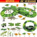 Kinder Spielzeug Set Dinosaurier Auto Rennbahn Rennstrecke Dino Park 153 Teile 