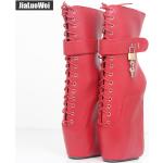 Rosa High Heel Stiefeletten & High Heel Boots mit Schnürsenkel aus PU für Damen 