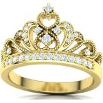 Goldene Kronenringe aus Gold 18 Karat mit Diamant für Damen zum Jubiläum 