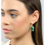 Grüne Rechteckige Ohrhänger aus Gold 18 Karat mit Onyx 