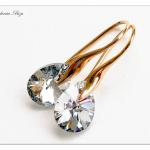 Silberne Ohrhänger vergoldet aus Kristall für Damen für die Braut 