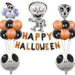 Weiße Folienballons mit Halloween-Motiv aus Aluminium wiederverwendbar 