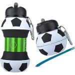 19 Unzen Fußball Fußball zusammenklappbare faltbare Silikon Kinder Wasserflasche für Camping Wandern Schule Sport Wasserflaschen bpa frei