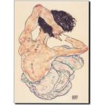 1917 Egon Schiele Sitzender Rücken Akt Expressionist Gustav Klimt Künstler Illustration Mid Century Modern Art Wand Deko Poster Minimalistisch Kunst
