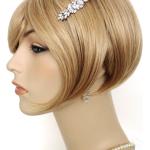 Weiße Art Deco Haarnadeln mit Perlen aus Kristall mit Zirkonia handgemacht für die Braut 