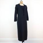 Marineblaue 20er Jahre Kleider aus Wolle für Damen Größe XS 