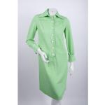 Grüne Gepunktete Vintage Langärmelige Midi Shirtkleider für Damen Größe XS 