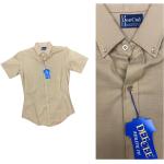 Khakifarbene Kurzärmelige Button Down Kragen Hemden mit Button-Down-Kragen mit Knopf aus Baumwollmischung für Herren Größe M 