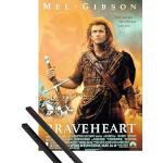 1art1 Braveheart Plakat | Bild (98x68 cm) Mel Gibson, Sophie Marceau von Mel Gibson + EIN Paar Posterleisten, Schwarz