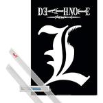 1art1 Death Note Plakat | Bild (91x61 cm) L Symbol + EIN Paar Posterleisten, Transparent