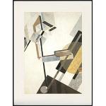 1art1 EL Lissitzky Poster Proun 19D, 1920-1921 Gerahmtes Bild Mit Edlem Passepartout | Wand-Bilder | Im Bilderrahmen 80x60 cm