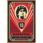 1art1 Fußball Poster Plakat | Bild und Kunststoff-Rahmen - Diego Maradona The Hand of God (91 x 61cm)