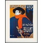 Cremefarbene Jugendstil 1art1 Toulouse Lautrec Poster aus MDF 60x80 