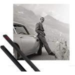 James Bond 007 Kunstdruck (40x40 cm) Sean Connery Mit Aston Martin + 1 Paar Posterleisten, Schwarz