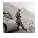 James Bond 007 Poster Sean Connery Mit Aston Martin Kunstdruck Bild 40x40 cm