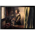 1art1 Johannes Vermeer Brieflesendes Mädchen Am Offenen Fenster, 1657–1659 Fußmatte Dekomatte Innenbereich | Design Türmatte 60x40 cm