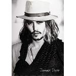 1art1 Johnny Depp Poster Hut Und Langes Haar (s/w)