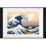 Reduzierte Cremefarbene 1art1 Hokusai Kunstdrucke aus MDF mit Rahmen 30x40 