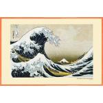 Orange 1art1 Hokusai Poster aus Papier mit Rahmen 61x91 
