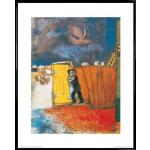 Schwarze Surrealistische 1art1 Marc Chagall Poster aus Papier mit Rahmen 