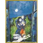 Goldene Surrealistische 1art1 Marc Chagall Poster aus Papier mit Rahmen 