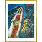 Goldene Surrealistische 1art1 Marc Chagall Poster aus Papier mit Rahmen 