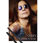 1art1 Ozzy Osbourne Plakat | Bild (91x61 cm) Tatoo + EIN Paar Posterleisten, Schwarz