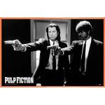 1art1 Pulp Fiction Poster Plakat | Bild und Kunststoff-Rahmen - John Travolta Und Samuel L Jackson (91 x 61cm)