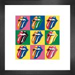 Schwarze 1art1 Rolling Stones Poster aus Papier mit Rahmen 